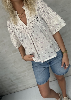 Siama dobby flower bluse Neo Noir 